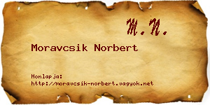 Moravcsik Norbert névjegykártya
