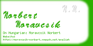 norbert moravcsik business card